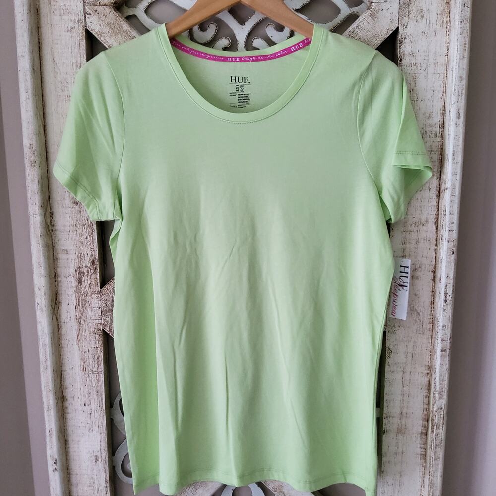 Hue Soft Girl Butterfly Green Modal Sleep Shirt Lounge Pajama Tee NWT Cozy